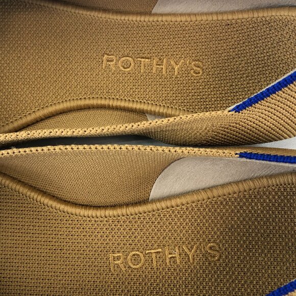 Rothy's Camel Captoe The Point Flats Shoes Size 8.5 - Picture 10 of 13